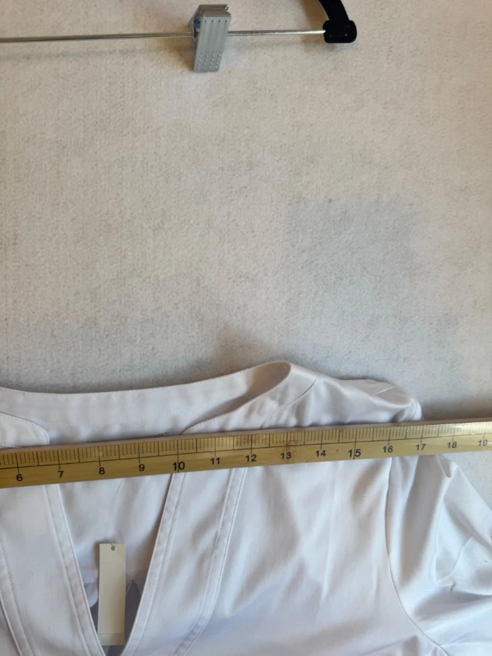 Clean Girl Minimalist Cotton Poplin Madewell V-Neck Long-Sleeve Top White LG NWT